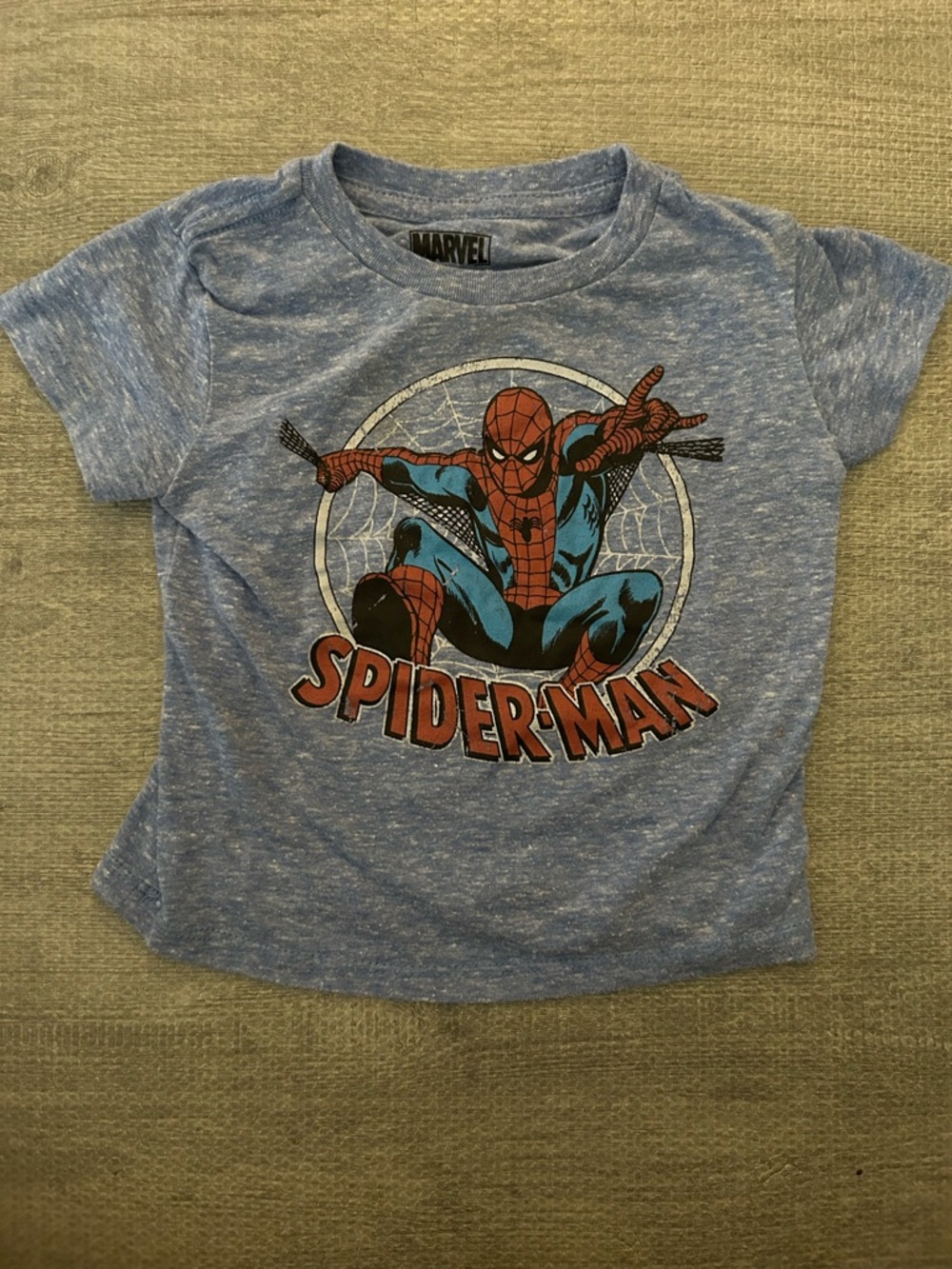 Marvel Spider-Man Light Blue Heather Tee. Size 12M